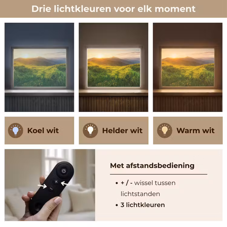 Lightbox - Wandlamp - Gras - Heuvels - Zon - Natuur - Landschap — 8