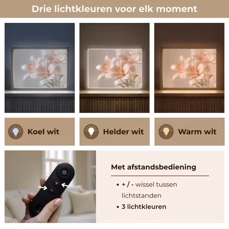 Lightbox - Wandlamp - Lelies - Meeldraden - Roze - Wazig — 8