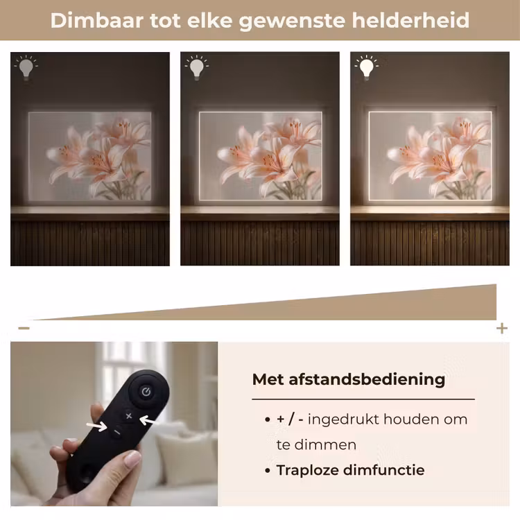 Lightbox - Wandlamp - Lelies - Meeldraden - Roze - Wazig — 9