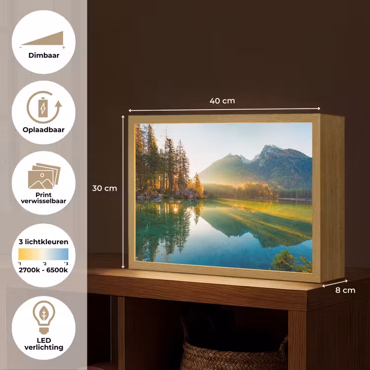 Lightbox - Wandlamp - Meer - Bos - Bergen - Natuur - Zon - Landschap — 10