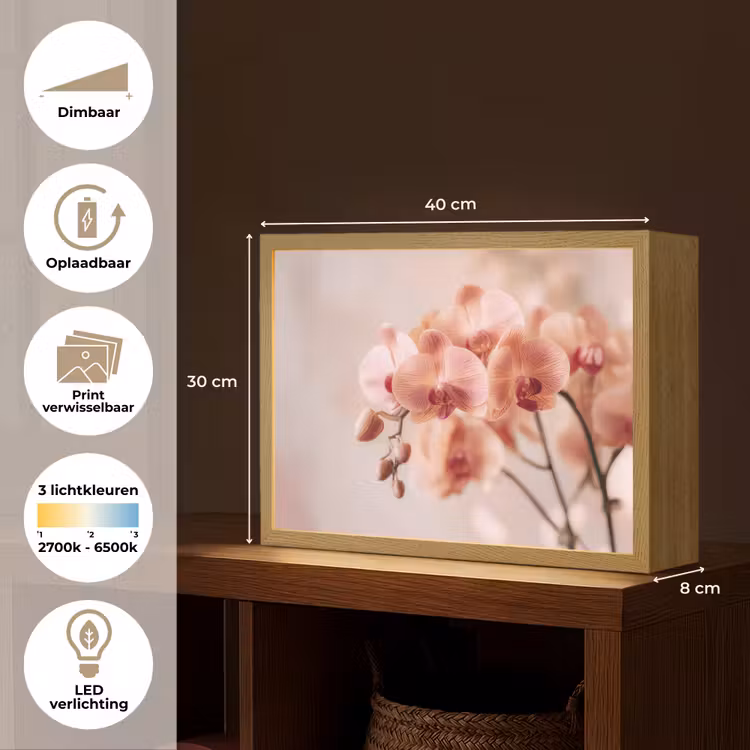 Lightbox - Wandlamp - Orchidee - Bloemen - Roze - Bloemblaadjes — 10