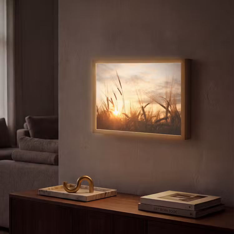 Lightbox - Wandlamp - Riet - Gras - Zonsondergang - Natuur - Horizon — 2