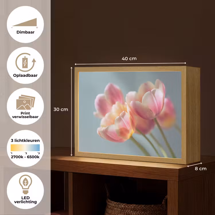 Lightbox - Wandlamp - Tulpen - Roze - Stelen — 10