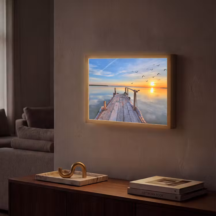 Lightbox - Wandlamp - Water - Steiger - Vogels - Zonsondergang - Horizon — 2