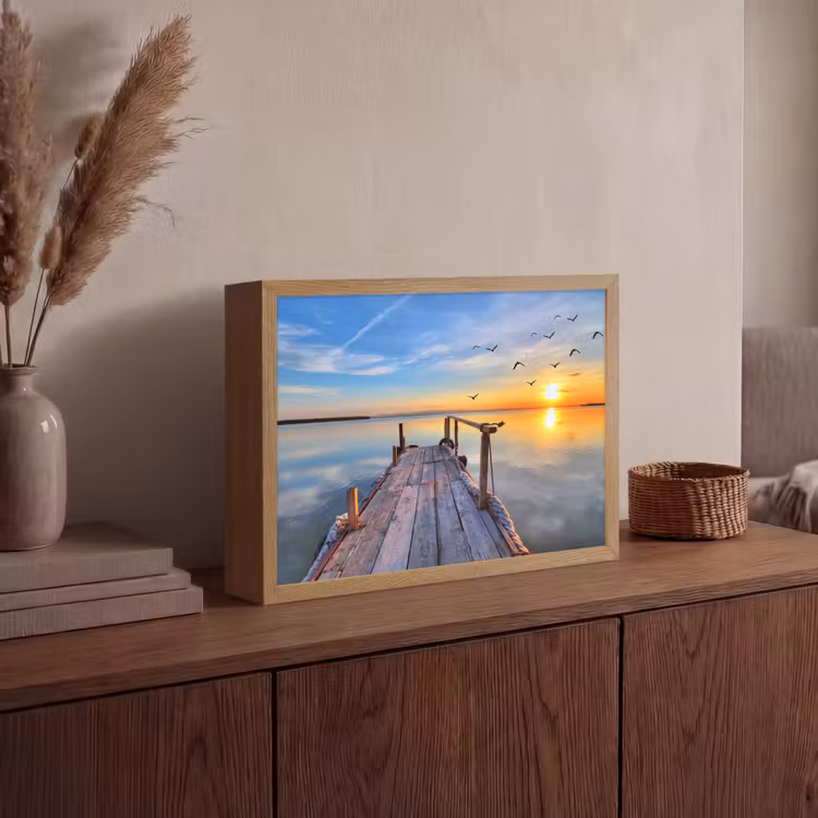 Lightbox - Wandlamp - Water - Steiger - Vogels - Zonsondergang - Horizon — 4
