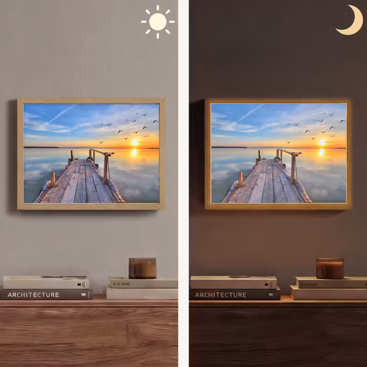 Lightbox - Wandlamp - Water - Steiger - Vogels - Zonsondergang - Horizon — 6