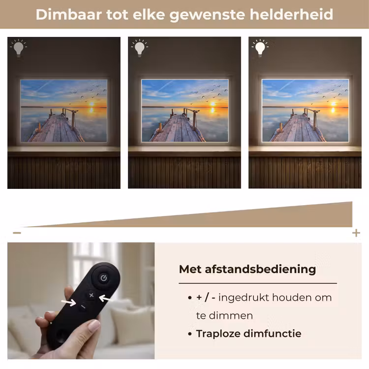 Lightbox - Wandlamp - Water - Steiger - Vogels - Zonsondergang - Horizon — 9