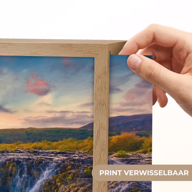 Lightbox - Wandlamp - Waterval - Planten - Mos - Landschap - Zonsondergang - Rots — 5