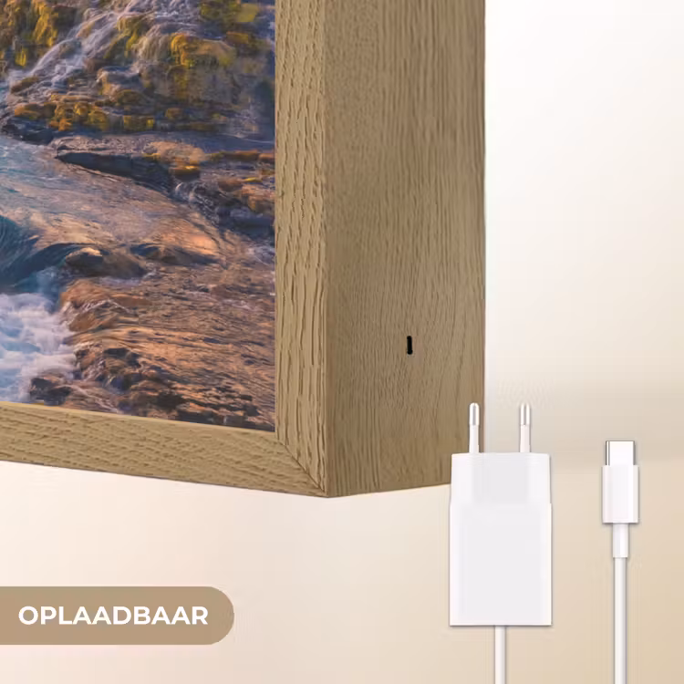 Lightbox - Wandlamp - Waterval - Planten - Mos - Landschap - Zonsondergang - Rots — 7