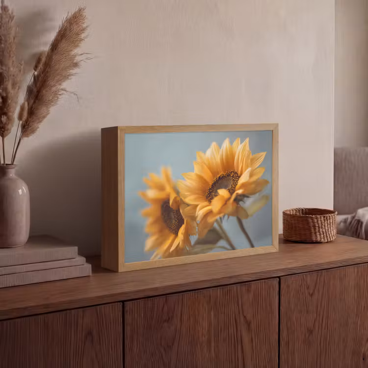 Lightbox - Wandlamp - Zonnebloemen - Geel - Wazig — 4