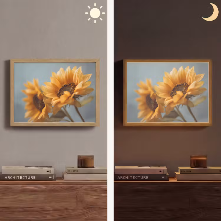 Lightbox - Wandlamp - Zonnebloemen - Geel - Wazig — 6