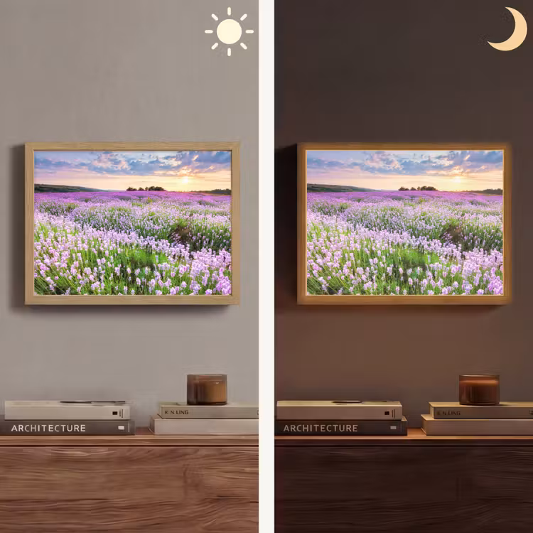 Lightbox - Wandlamp - Lavendel - Bloemen - Zonsondergang - Paars - Weide — 6