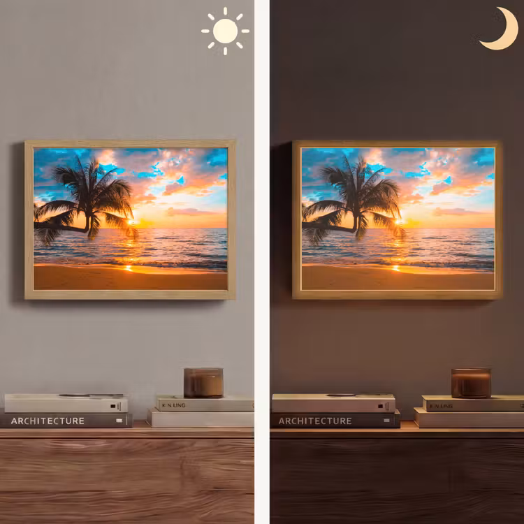 Lightbox - Wandlamp - Palm - Zonsondergang - Horizon - Strand - Zee - Tropisch — 6