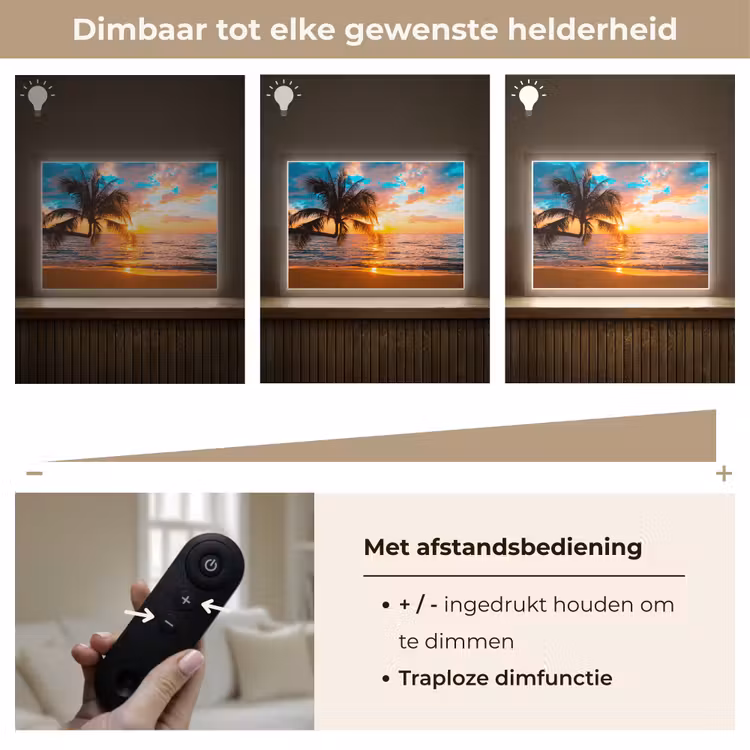 Lightbox - Wandlamp - Palm - Zonsondergang - Horizon - Strand - Zee - Tropisch — 9