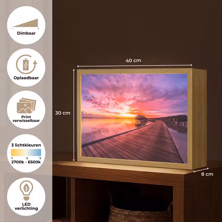 Lightbox - Wandlamp - Steiger - Water - Zon - Roze - Horizon — 10