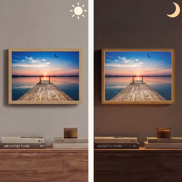 Lightbox - Wandlamp - Steiger - Water - Zonsondergang - Roze - Horizon — 6