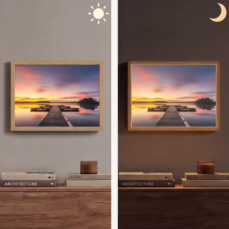 Lightbox - Wandlamp - Steiger - Zonsondergang - Water - Zee - Reflectie — 6