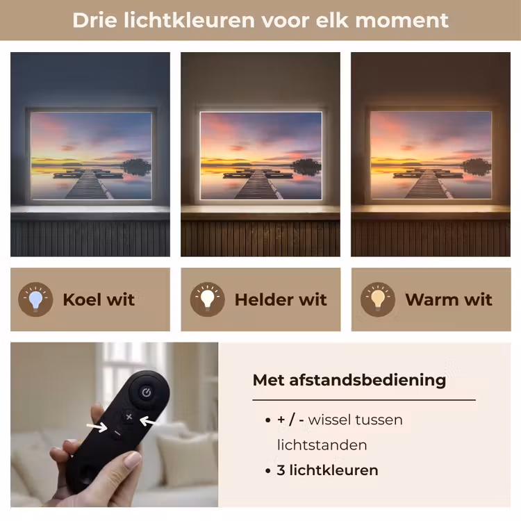 Lightbox - Wandlamp - Steiger - Zonsondergang - Water - Zee - Reflectie — 8