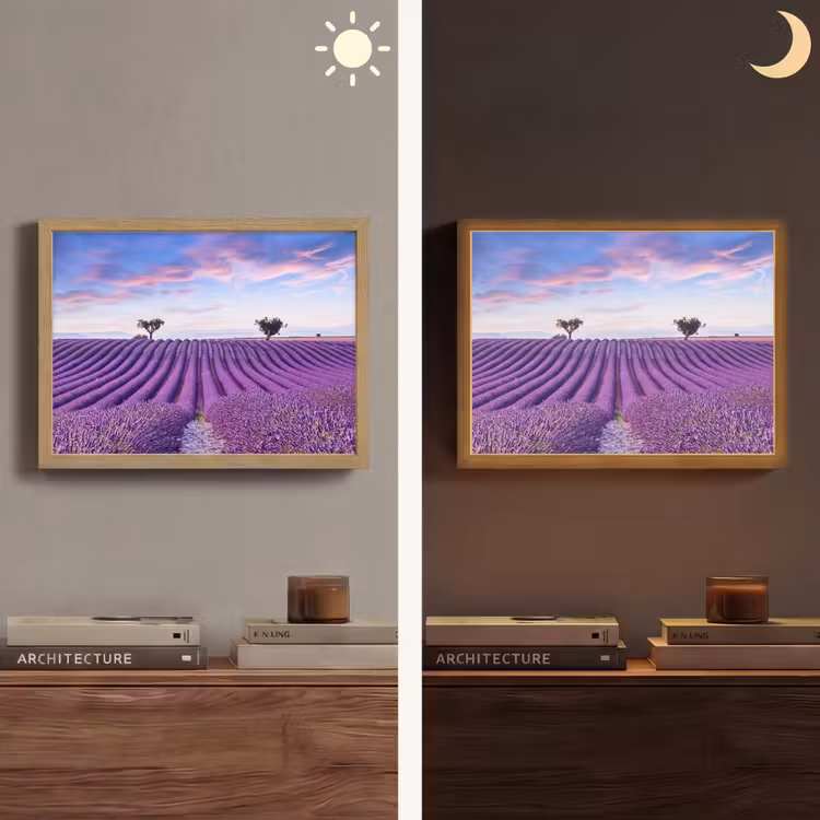 Lightbox - Wandlamp - Lavendel - Natuur - Paars - Bomen - Bloemen — 6
