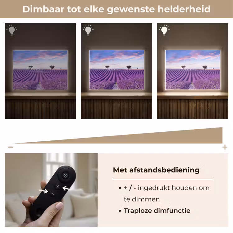 Lightbox - Wandlamp - Lavendel - Natuur - Paars - Bomen - Bloemen — 9