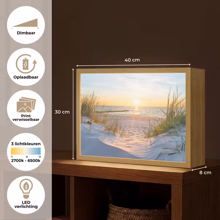 Lightbox - Wandlamp - Strand - Zon - Duin - Gras - Zand - Horizon — 10