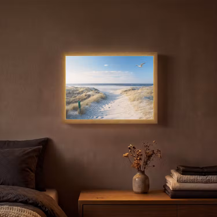 Lightbox - Wandlamp - Duin - Meeuw - Strand - Zee - Zon — 3