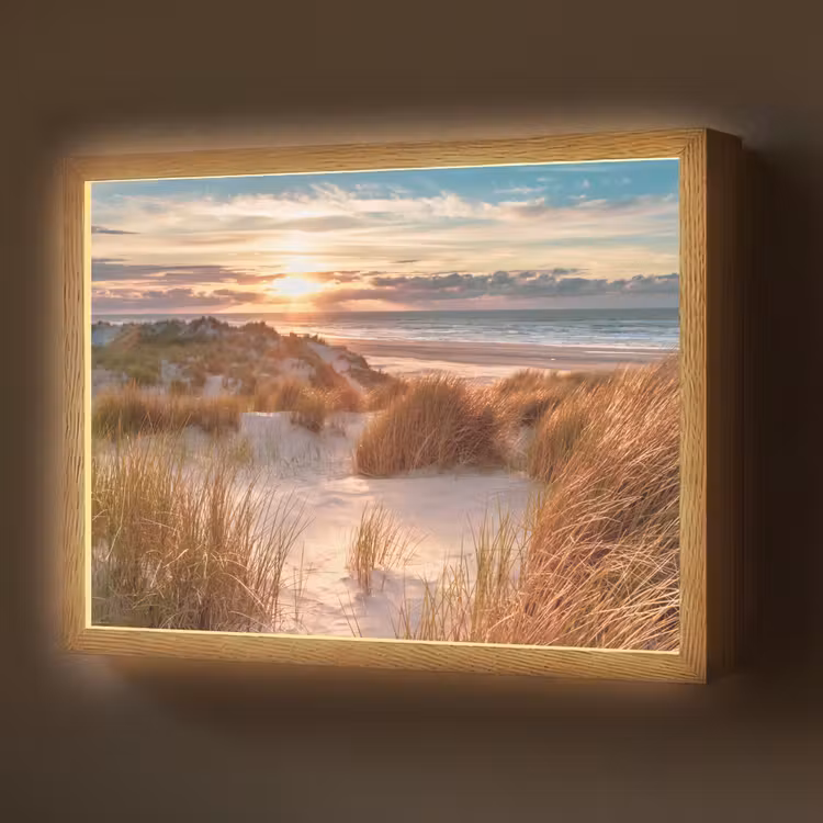 Lightbox - Wandlamp - Duin - Planten - Zonsondergang - Strand - Zee — 1