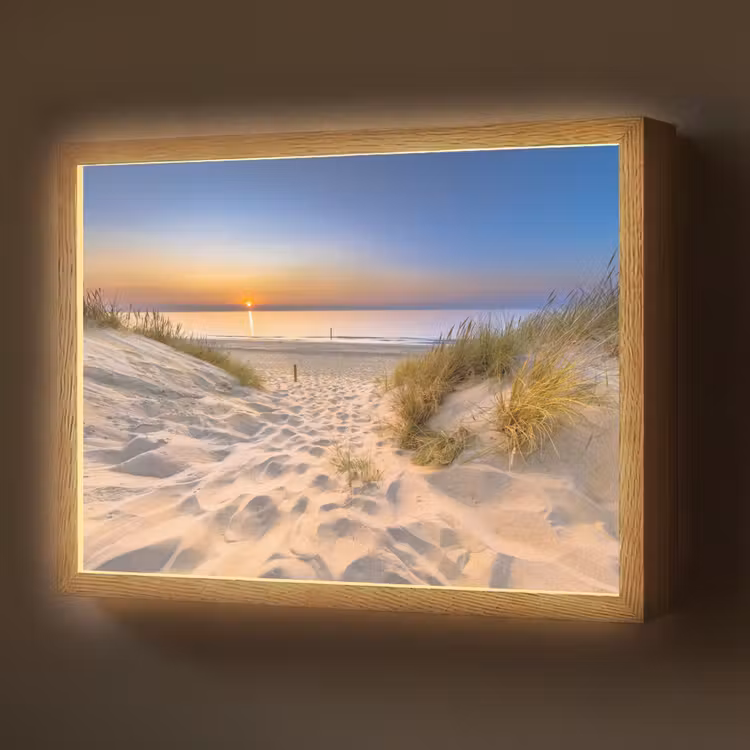 Lightbox - Wandlamp - Duin - Zonsondergang - Horizon - Strand - Gras — 1