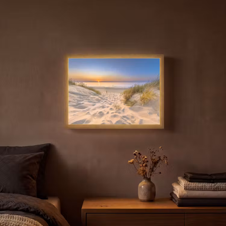 Lightbox - Wandlamp - Duin - Zonsondergang - Horizon - Strand - Gras — 3