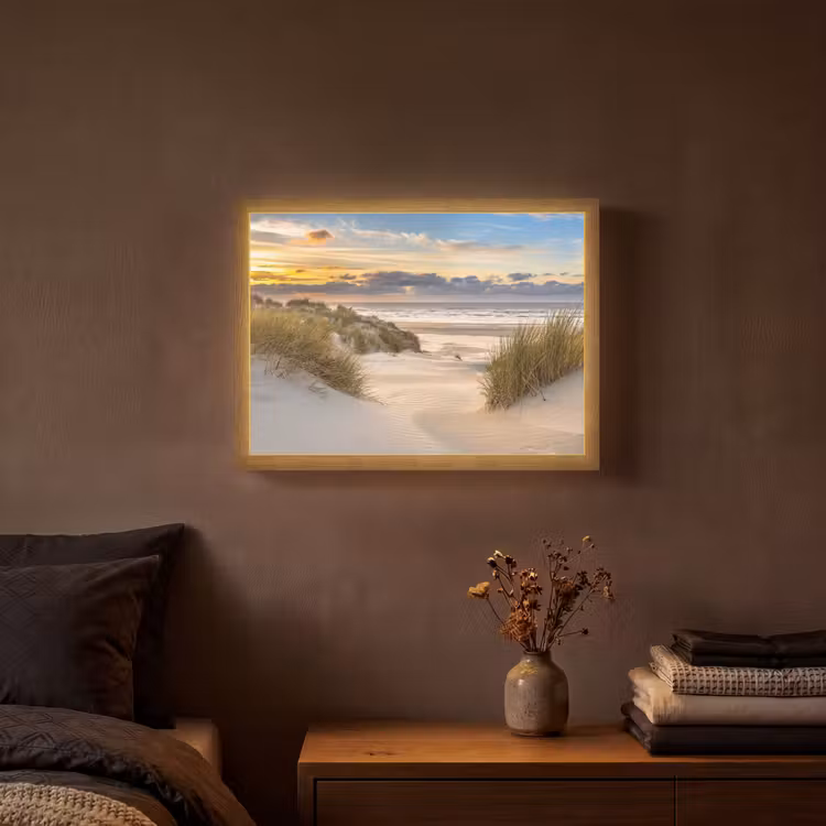 Lightbox - Wandlamp - Strand - Duin - Gras - Zonsondergang - Zee — 3