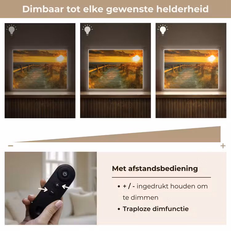 Lightbox - Wandlamp - Zon - Strand - Duin - Horizon - Gras - Pad - Oranje — 9