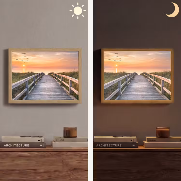 Lightbox - Wandlamp - Zonsonderang - Zee - Pad - Gras - Duin - Vogels — 6