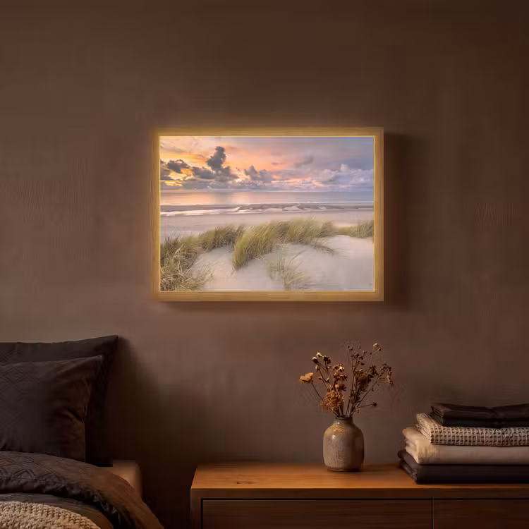Lightbox - Wandlamp - Zonsondergang - Duin - Strand - Planten - Zee — 3