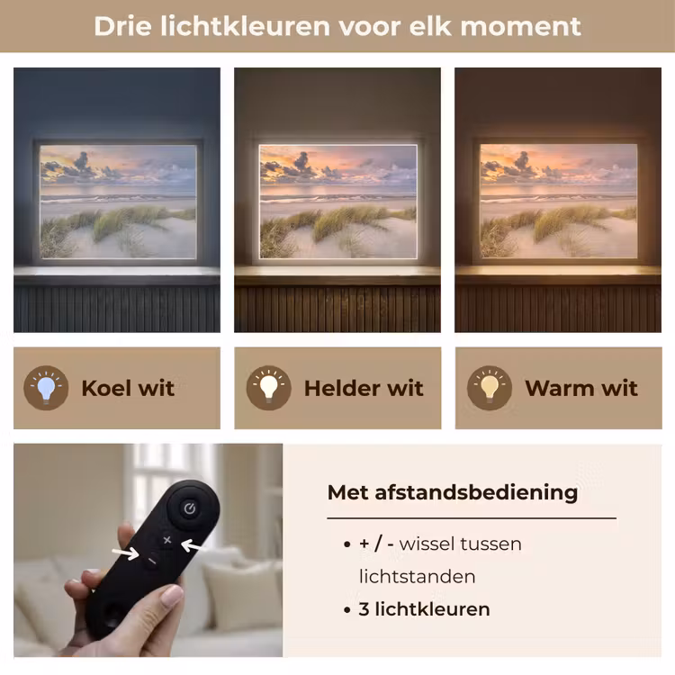 Lightbox - Wandlamp - Zonsondergang - Duin - Strand - Planten - Zee — 8