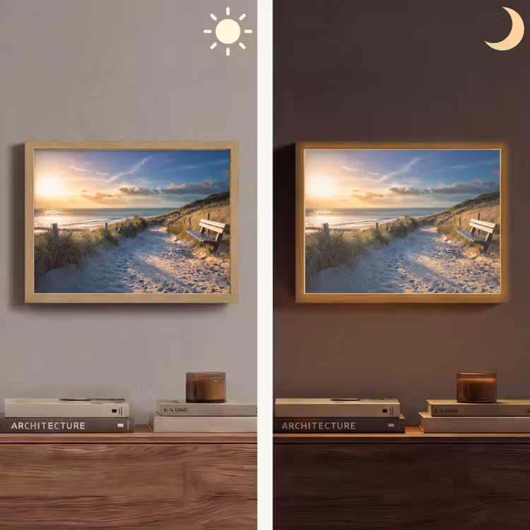 Lightbox - Wandlamp - Zonsondergang - Strand - Duin - Gras - Bank — 6