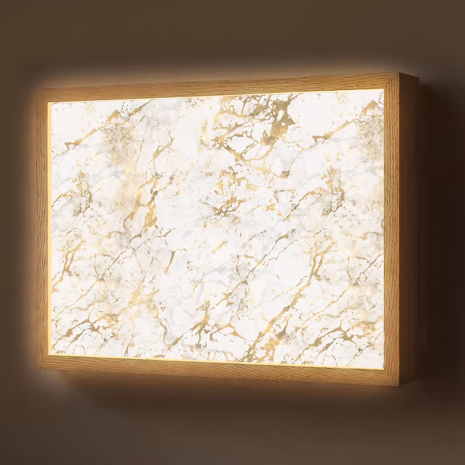 Lightbox - Wandlamp - Goudspatten - Wit - Marmer — 1