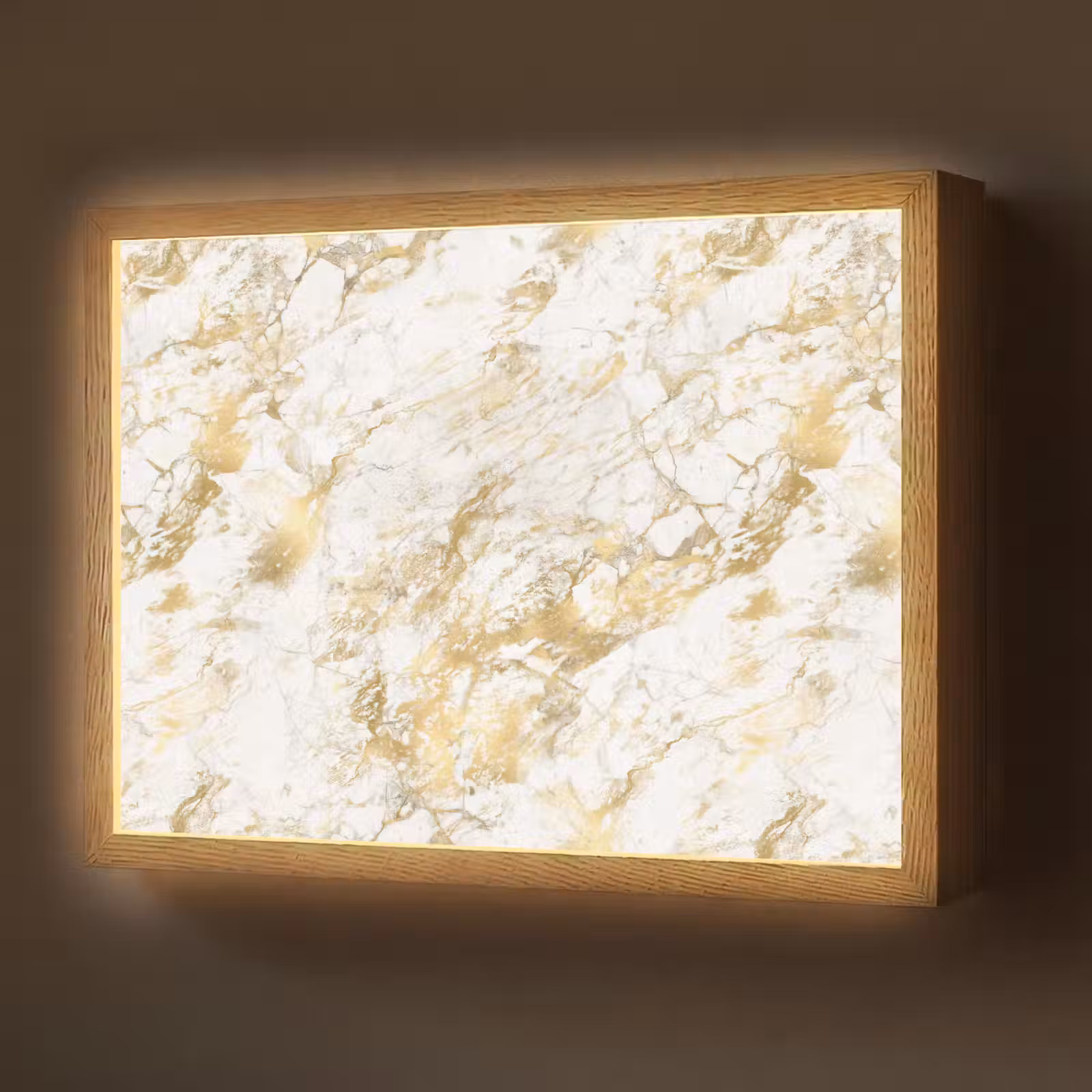 Lightbox - Wandlamp - Marmer - Goud - Structuur — 1