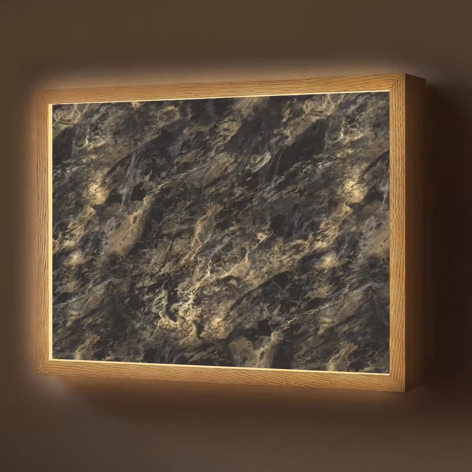 Lightbox - Wandlamp - Marmer - Zwart - Goud — 1