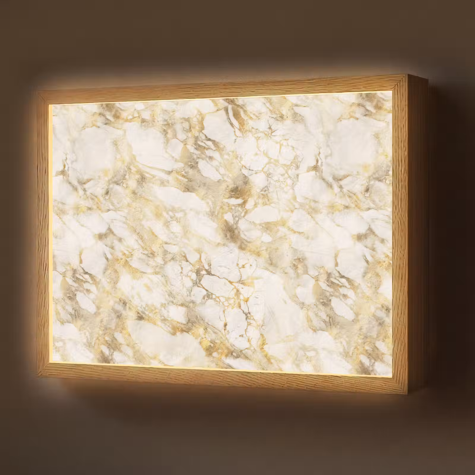 Lightbox - Wandlamp - Warm - Gouden - Marmer - Patroon — 1