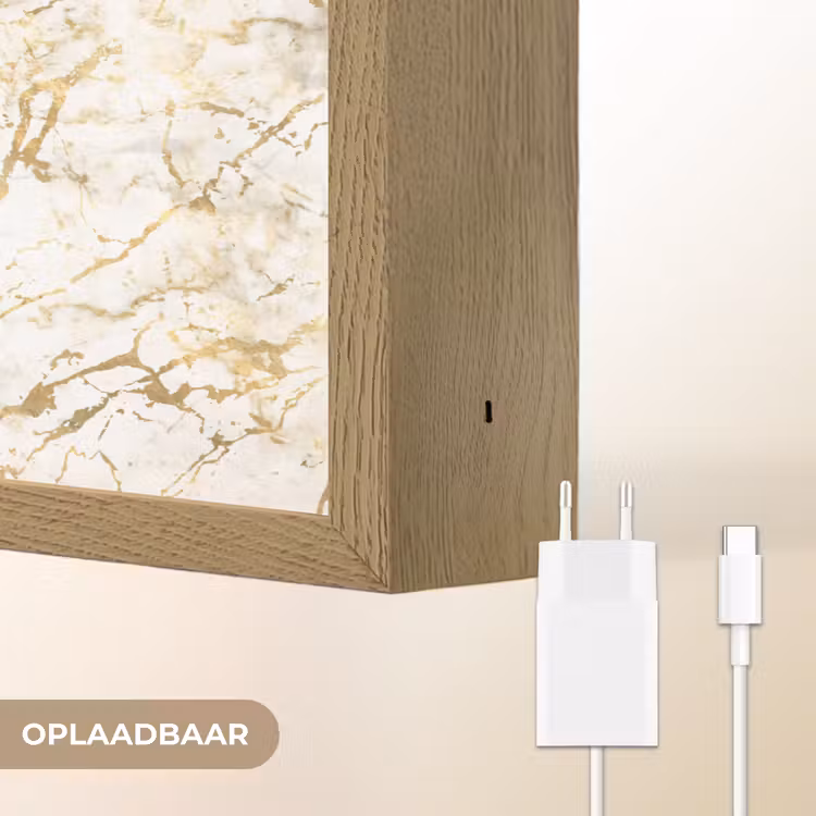 Lightbox - Wandlamp - Goudspatten - Wit - Marmer — 7