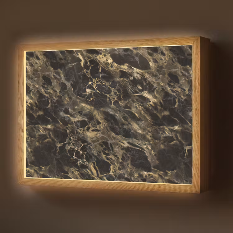Lightbox - Wandlamp - Kristal - Goud - Zwart - Marmer — 1