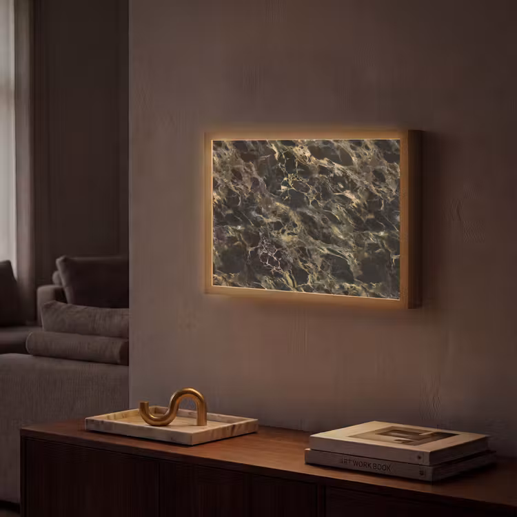 Lightbox - Wandlamp - Kristal - Goud - Zwart - Marmer — 2