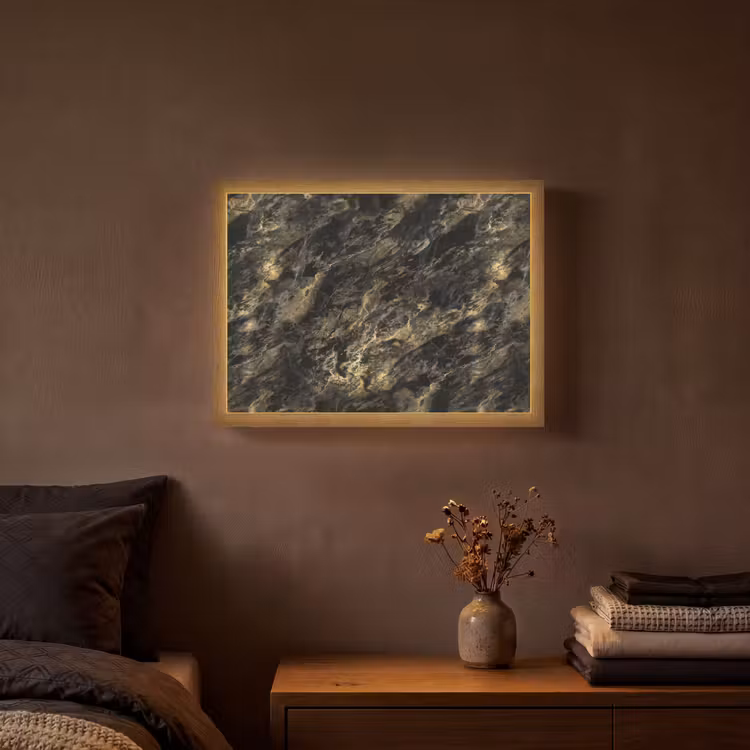 Lightbox - Wandlamp - Marmer - Zwart - Goud — 3