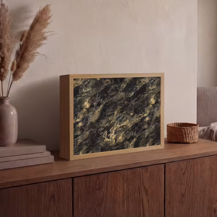 Lightbox - Wandlamp - Marmer - Zwart - Goud — 4