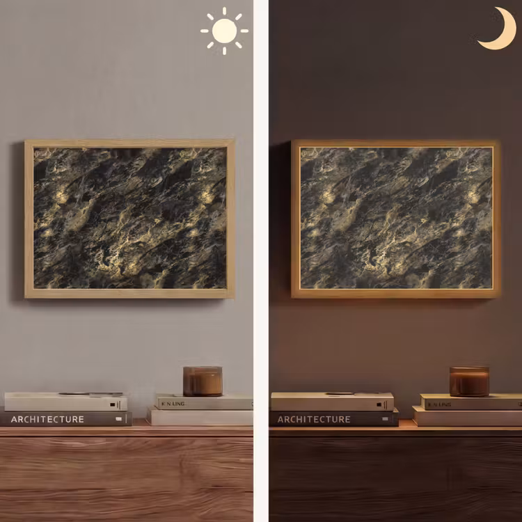 Lightbox - Wandlamp - Marmer - Zwart - Goud — 6