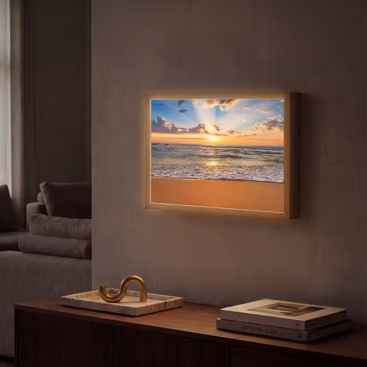 Lightbox - Wandlamp - Strand - Zonsondergang - Zee - Wolken - Horizon — 2
