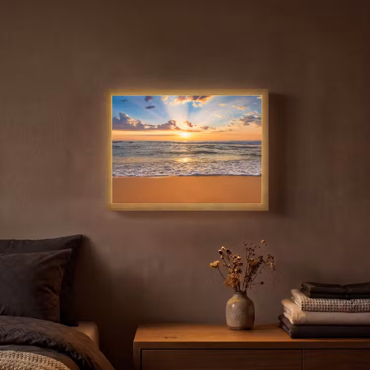 Lightbox - Wandlamp - Strand - Zonsondergang - Zee - Wolken - Horizon — 3