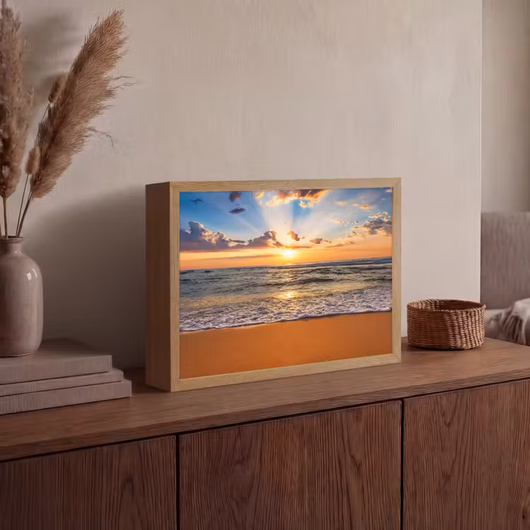 Lightbox - Wandlamp - Strand - Zonsondergang - Zee - Wolken - Horizon — 4