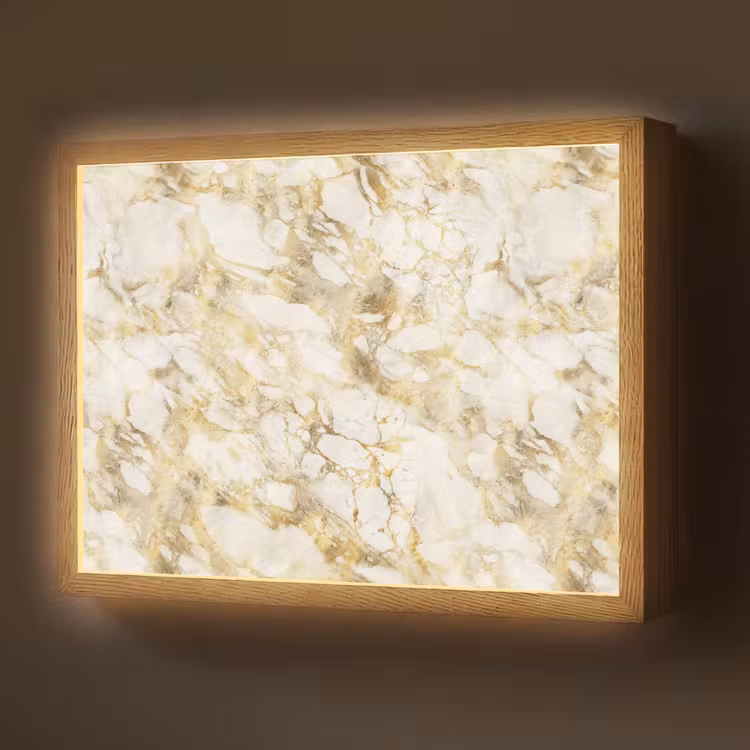 Lightbox - Wandlamp - Warm - Gouden - Marmer - Patroon — 1