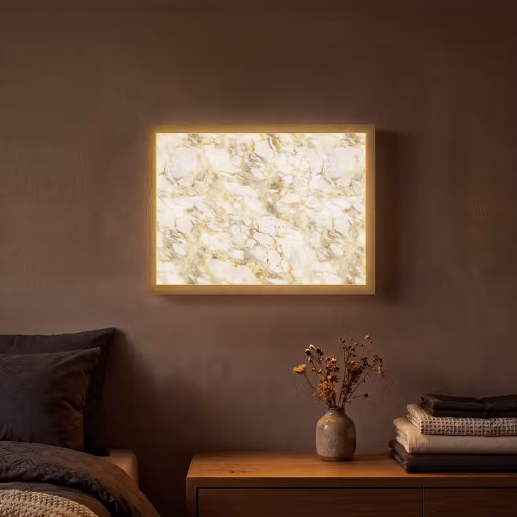 Lightbox - Wandlamp - Warm - Gouden - Marmer - Patroon — 3